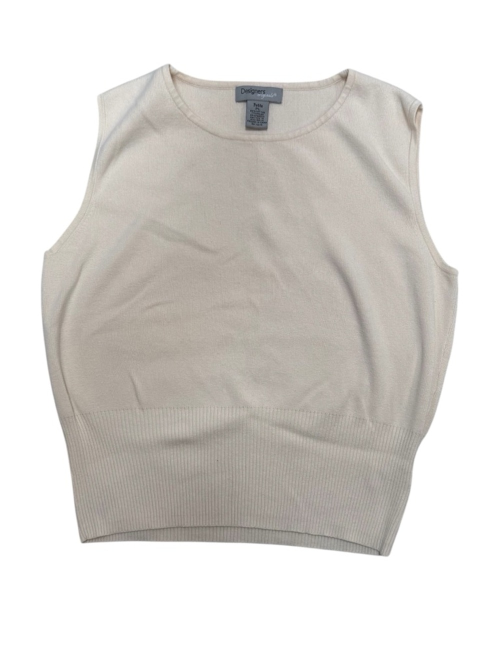 Designers Originals Cream Knit Sweater Top Petite Size L